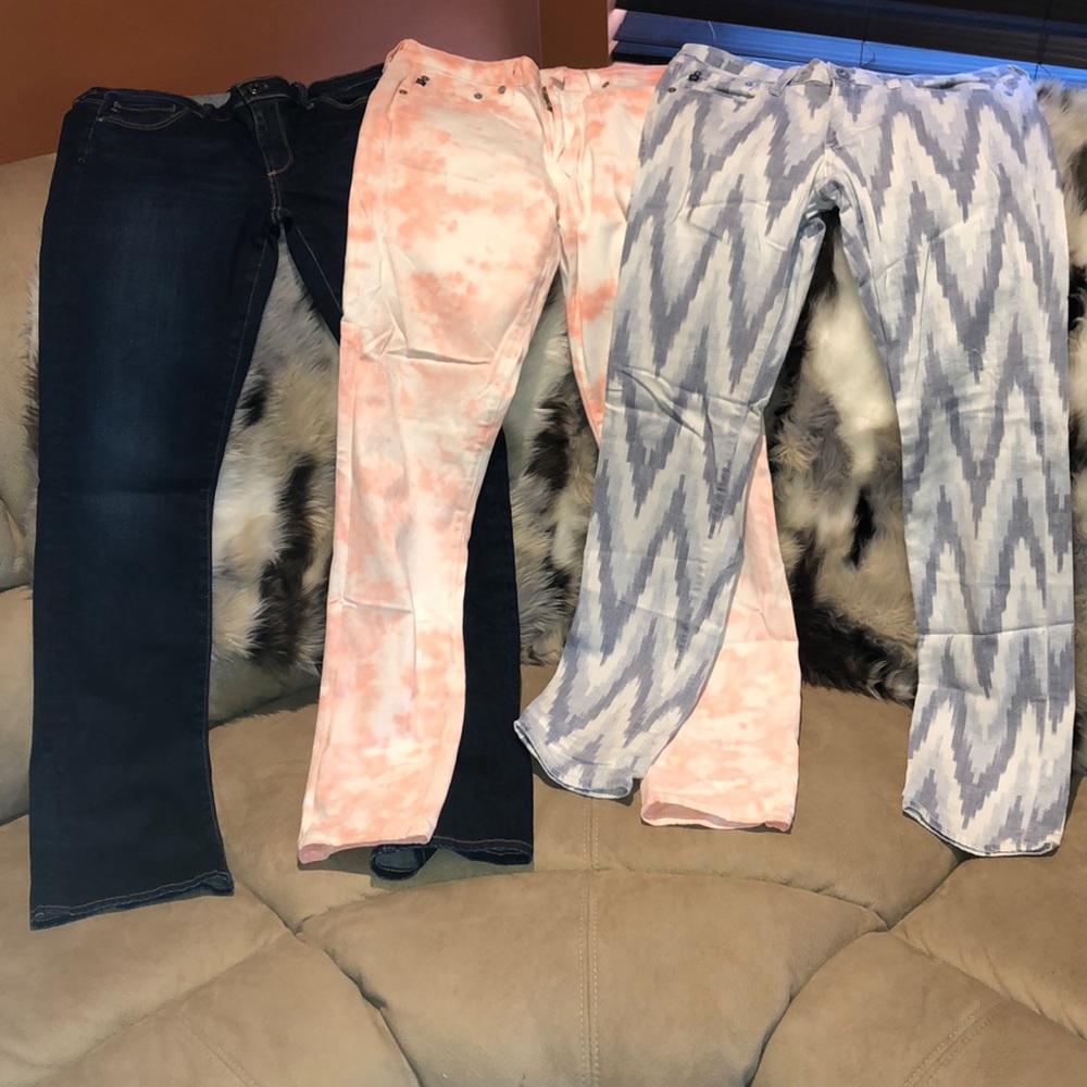 Three pairs of AG Jeans